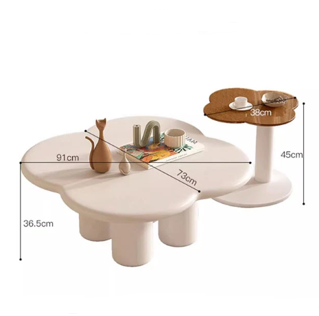 Persis Coffee Table Set, Cream & Tan