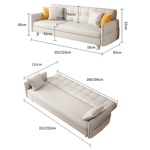 Elijah Four Seater Sofa Bed, Leathaire