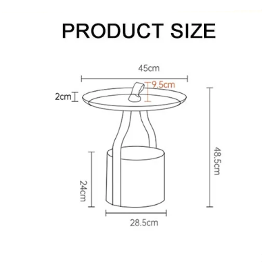 Dottie Portable Side Table with a Storage Basket