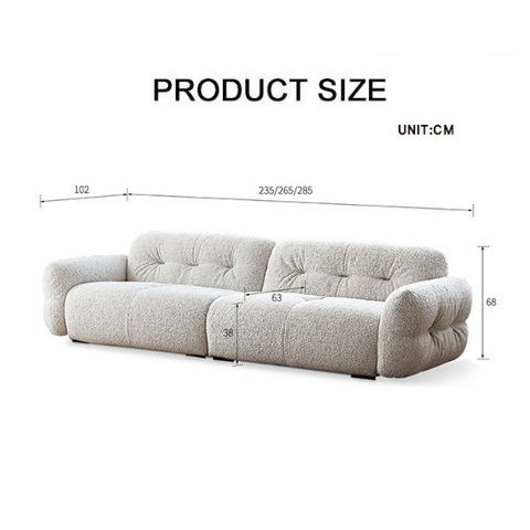 Hilda Two Seater,Three Seater Sofa, Boucle, Off White
