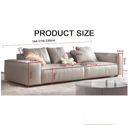 Zora Two Seater Sofa, Real Leather, Beige