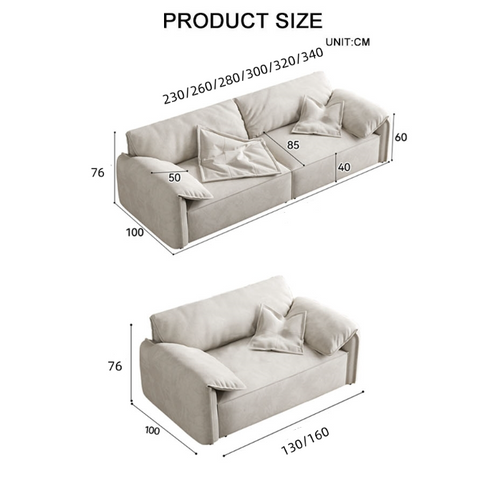 Calista Two Seater Sofa, Suede