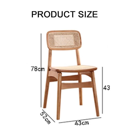 Patten Rattan Dining Chair, Solid Wood