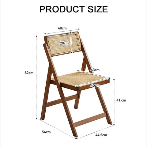 Sharon Foldable Rattan Dining Chair, Bamboo