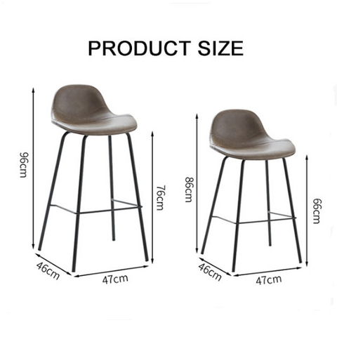 Upton Nordic Bar Stool, Leather