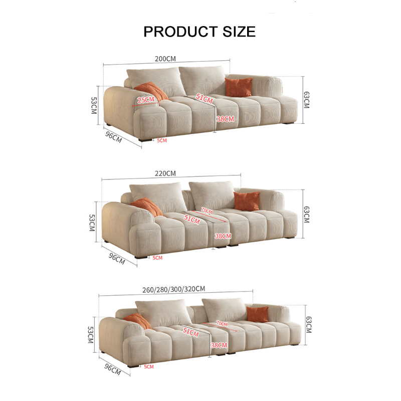 Bianca Module Sofa, Two Seater Sofa, Three Seater Sofa, Corduroy