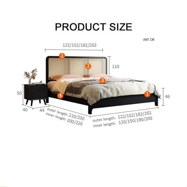 Monica Queen Size / King Size / Super King Size Bed, Storage Bed
