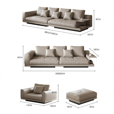 Abby Two Seater, Three Seater, Four Seater Sofa, With Storage Grey
