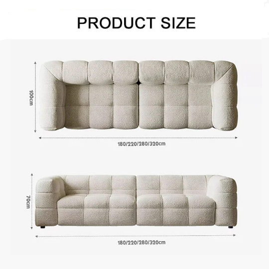 Chrissie Marshmallow Two Seater, Three Seater, Four Seater Sofa, Boucle