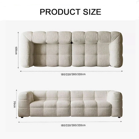 Chrissie Marshmallow Two Seater, Three Seater, Four Seater Sofa, Boucle
