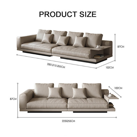 Gail Three Seater, Four Seater Sofa With Storage, Real Leather