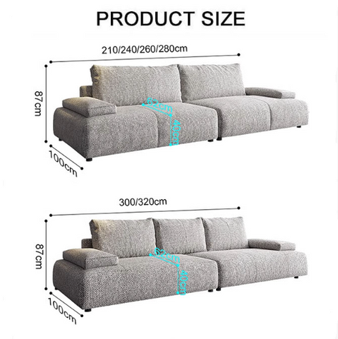 Cleo Two Seater, Three Seater, Four Seater Sofa, Cotton Linen