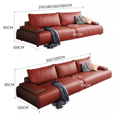 Zane Two Seater Sofa, Three Seater Sofa, Real Leather