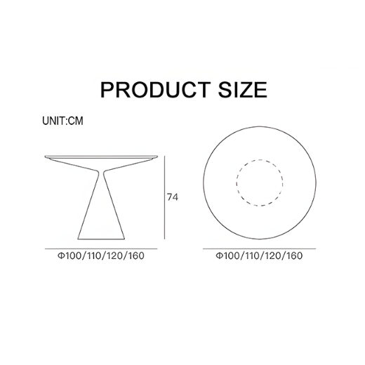 Calvin Cone Round Dining Table, Black