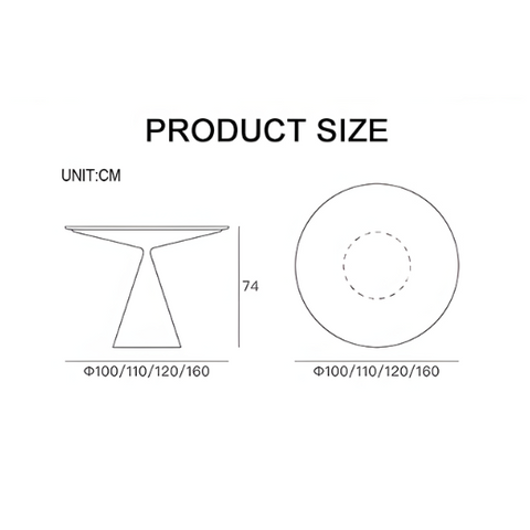 Calvin Cone Round Dining Table, Black