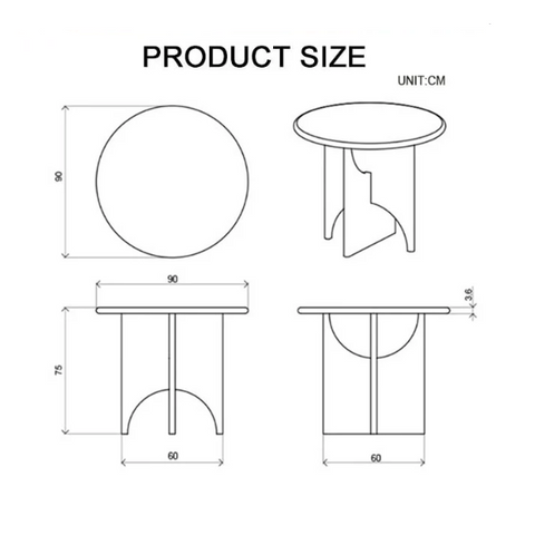 Alen Round Dining Table, White