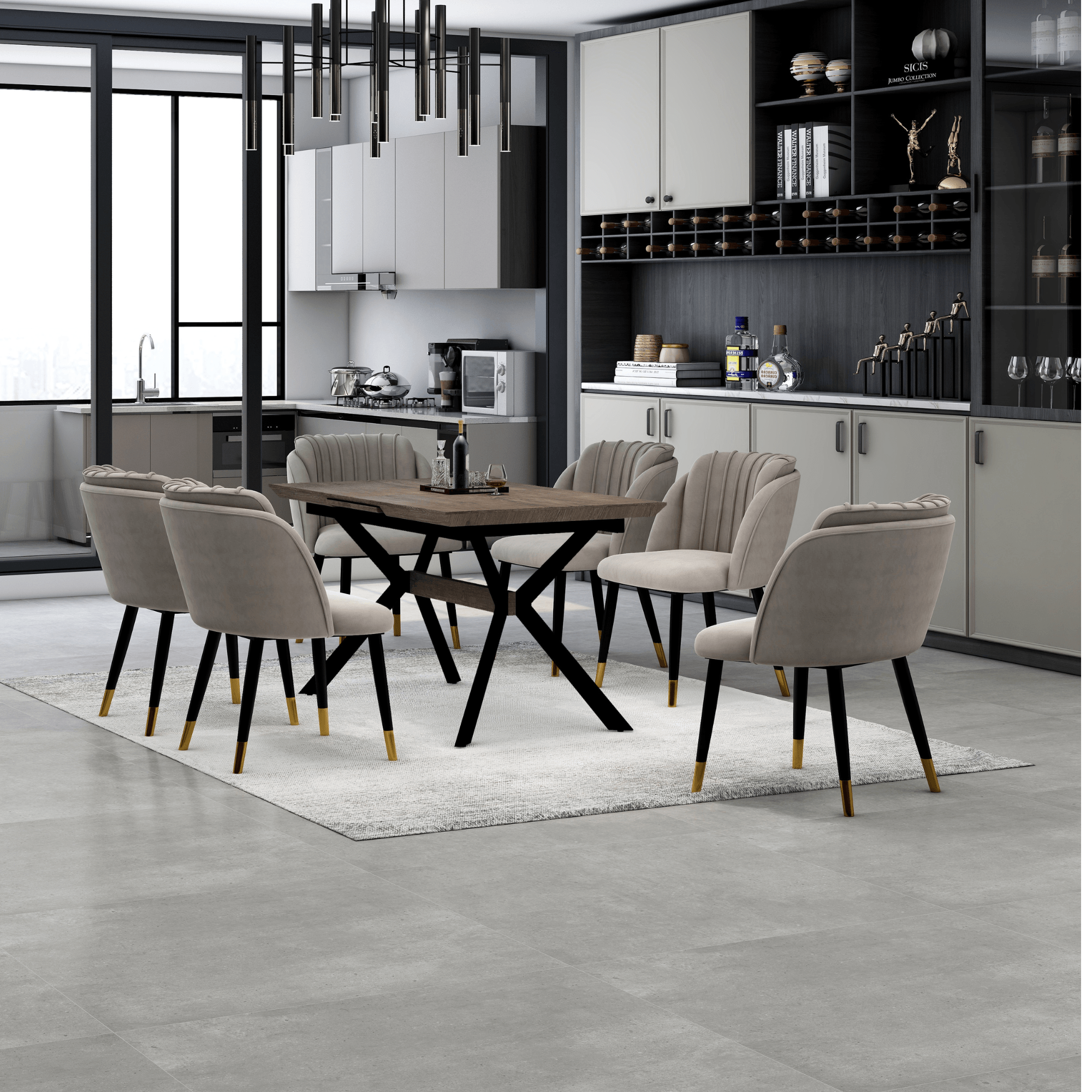 Milano velvet dining chair