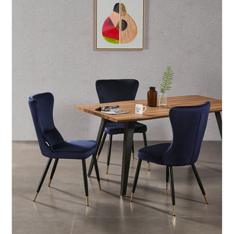 New York LUX Velvet Dining Chair with Metal Legs - Scandinavian Inspired