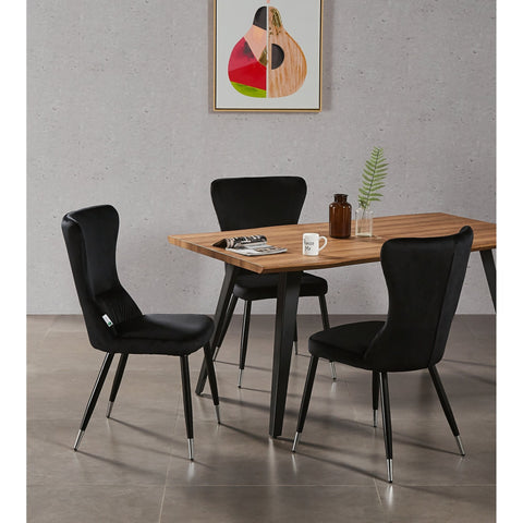 New York LUX Velvet Dining Chair with Metal Legs - Scandinavian Inspired