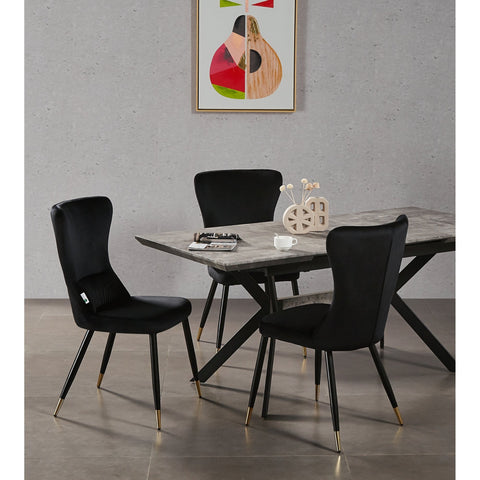 New York LUX Velvet Dining Chair with Metal Legs - Scandinavian Inspired