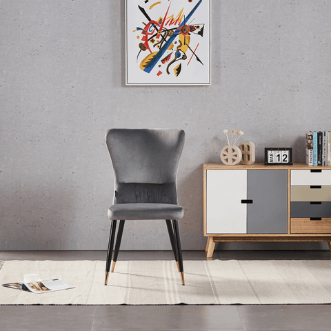 New York LUX Velvet Dining Chair with Metal Legs - Scandinavian Inspired