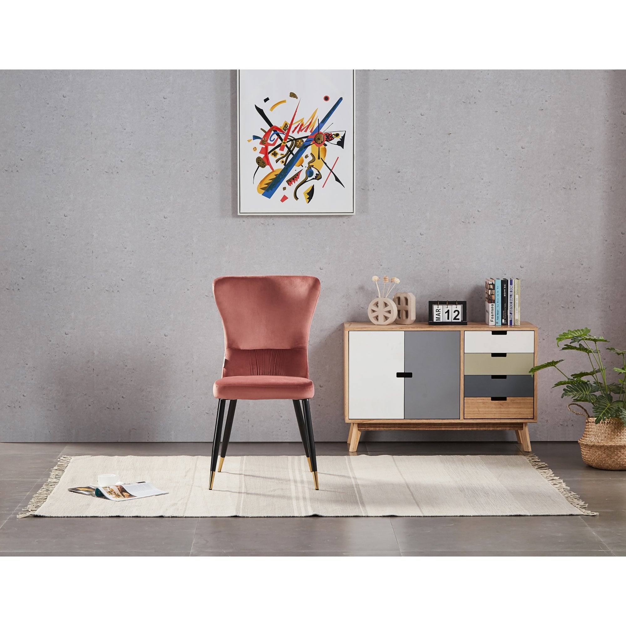 New York LUX Velvet Dining Chair with Metal Legs - Scandinavian Inspired