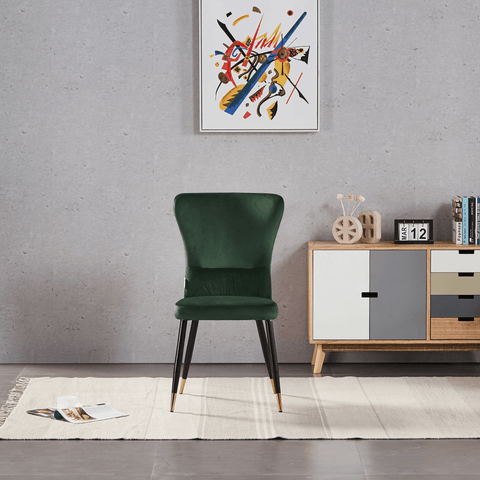 New York LUX Velvet Dining Chair with Metal Legs - Scandinavian Inspired