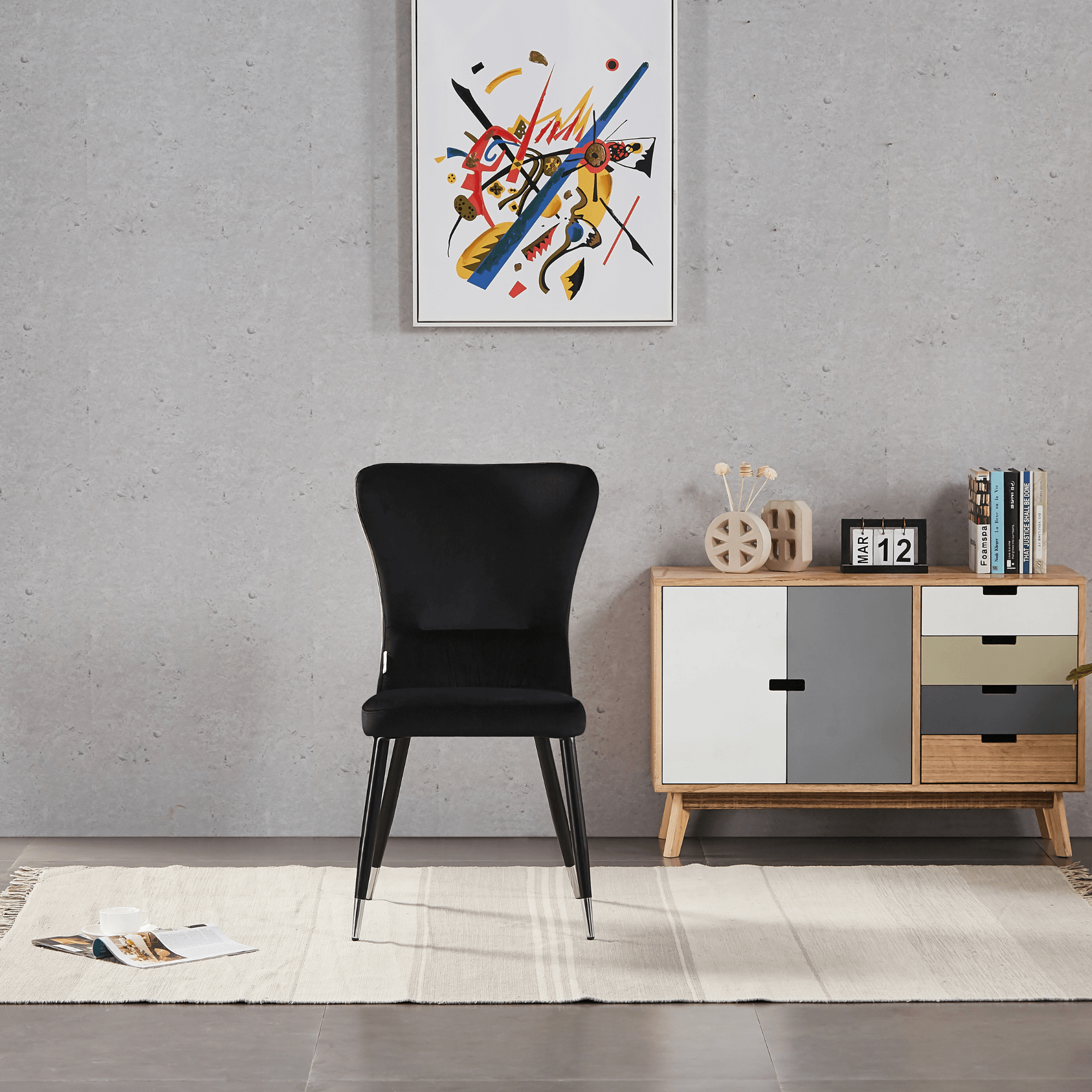 New York LUX Velvet Dining Chair with Metal Legs - Scandinavian Inspired