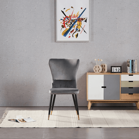 New York LUX Velvet Dining Chair with Metal Legs - Scandinavian Inspired
