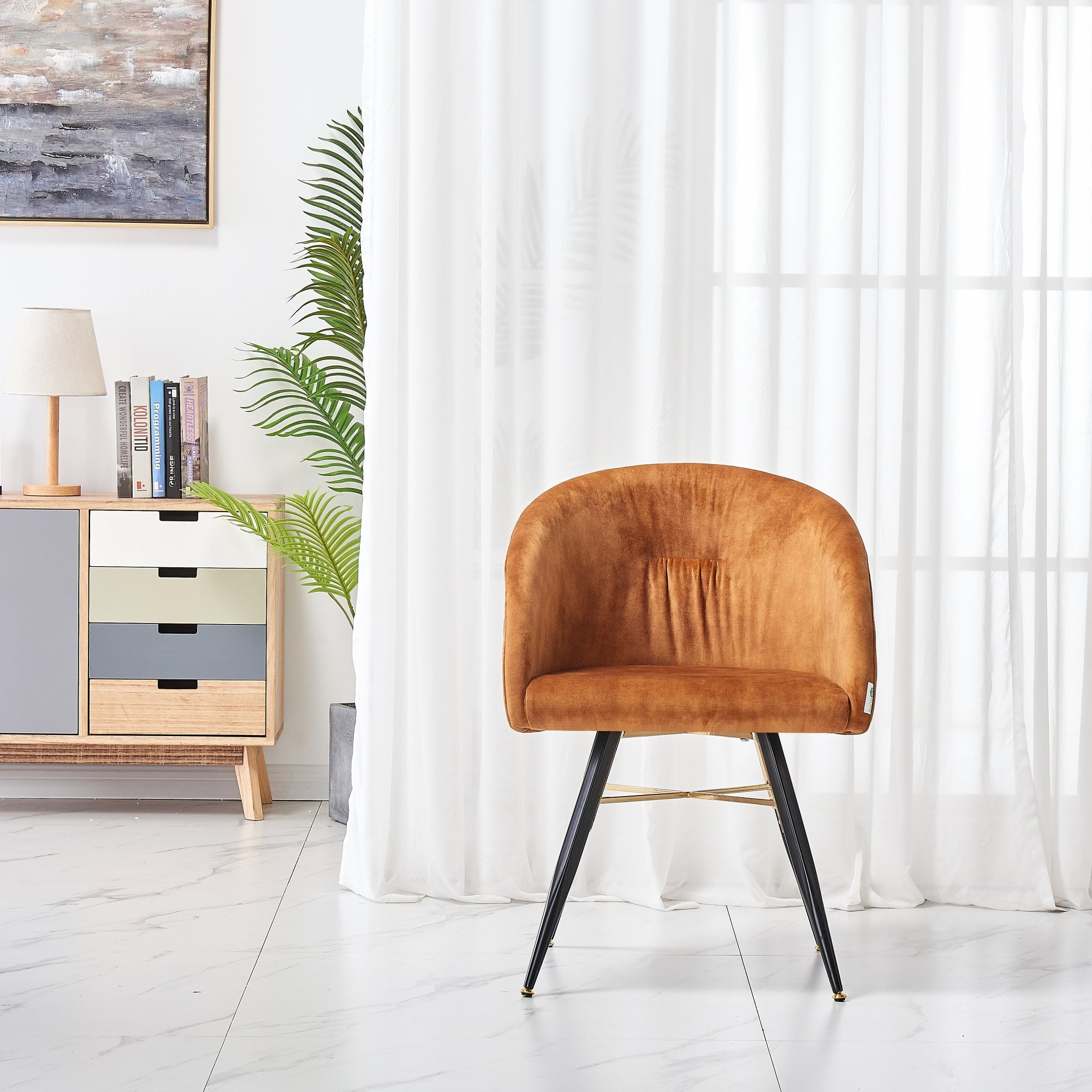 Vittorio LUX Velvet Dining Chair with Metal Legs - Perfect for Dining Room Living Room