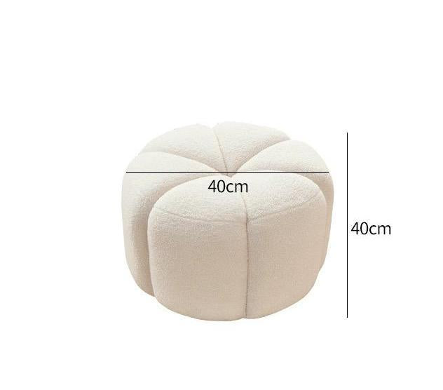 Grace Pumpkin Armchair, White Boucle