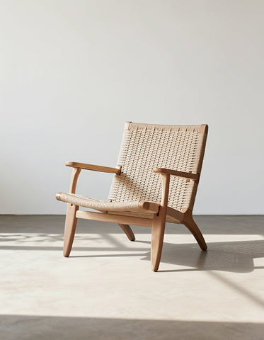 Hans CH25 Lounge Chair, Oiled Oak, Natural Cord