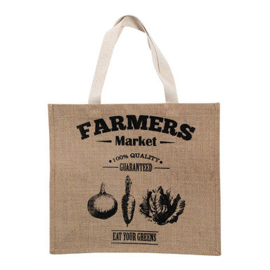 Farmers Market Jute Shopping Bag