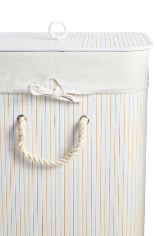 Kankyo White Bamboo Laundry Hamper