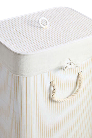 Kankyo White Bamboo Laundry Hamper