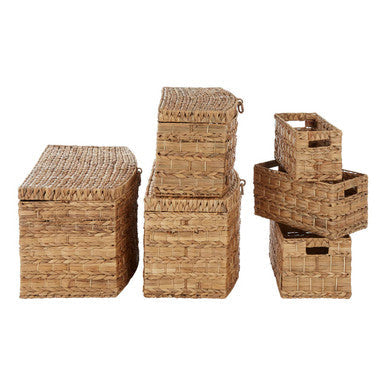 Lidi Set Of Six Water Hyacinth Storage Baskets