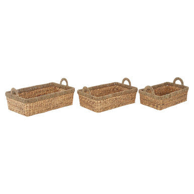 Lidi Set Of 3 Seagrass Storage Baskets with Handles