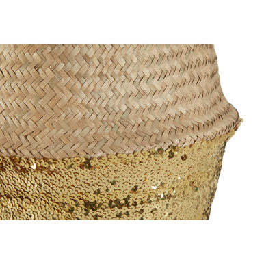 Gold Sequin Small Seagrass Basket