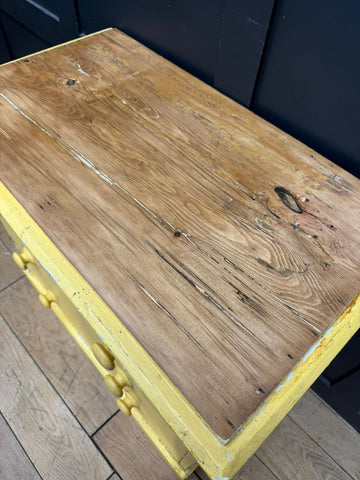 Antique Yellow Pine Chest of Drawers  – Farmhouse Bedroom Storage -Sink Stand