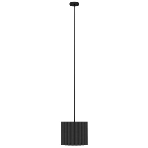 HOMCOM Linen Pendant Light, Modern Wave Ceiling Light Shade, E27 Lampshade for Living Room, Bedroom, Kitchen, Hallway, Black
