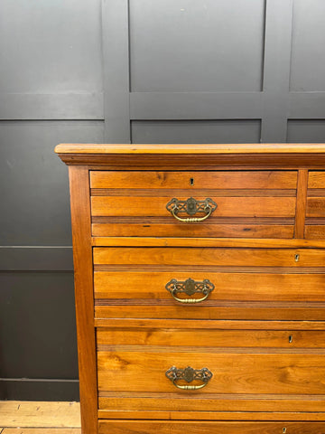 Antique Solid Walnut Chest of Drawers Bedroom Storage Furniture