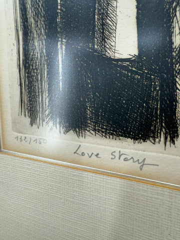 Signed Limited Edition Art Picture Print “Love Story” – Theo Humblet – Framed