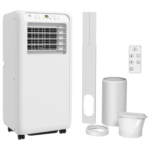 HOMCOM 9,000 BTU Mobile Air Conditioner for Room up to 20m\'c2\'b2, with Dehumidifier, 24H Timer, Wheels, Window Mount Kit