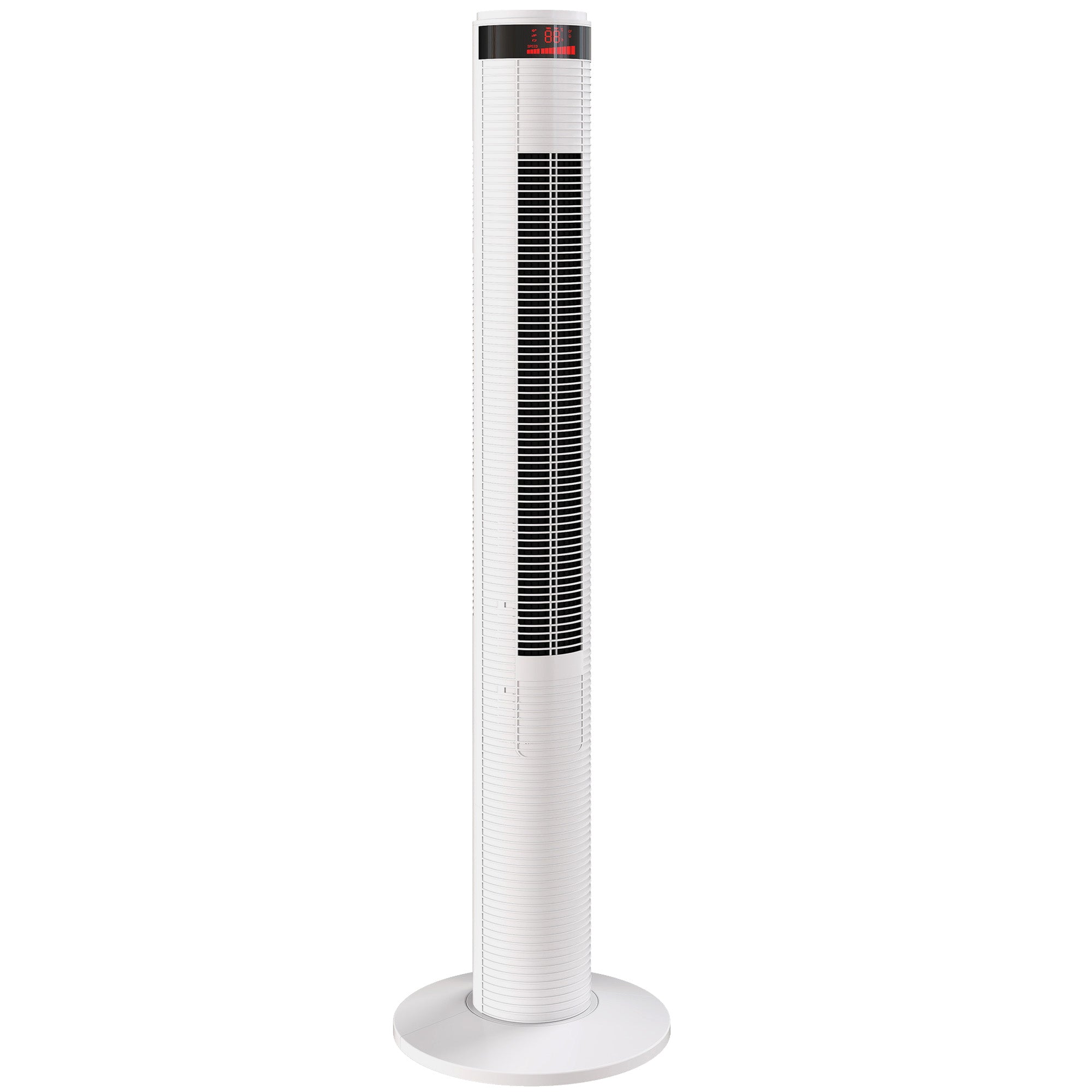HOMCOM Oscillating Tower Fan Remote Control 3 Speed Modes Cooling Machine White