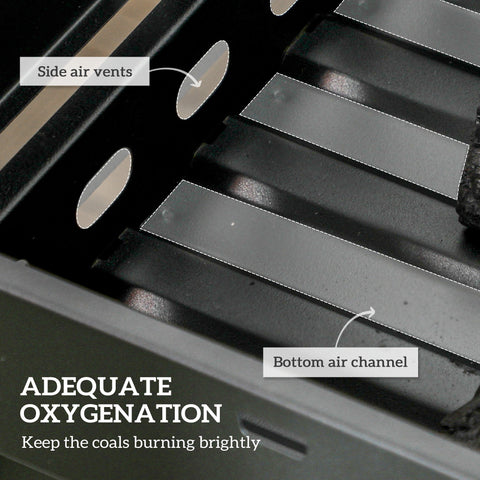 Outsunny Foldable Charcoal Grill - Black
