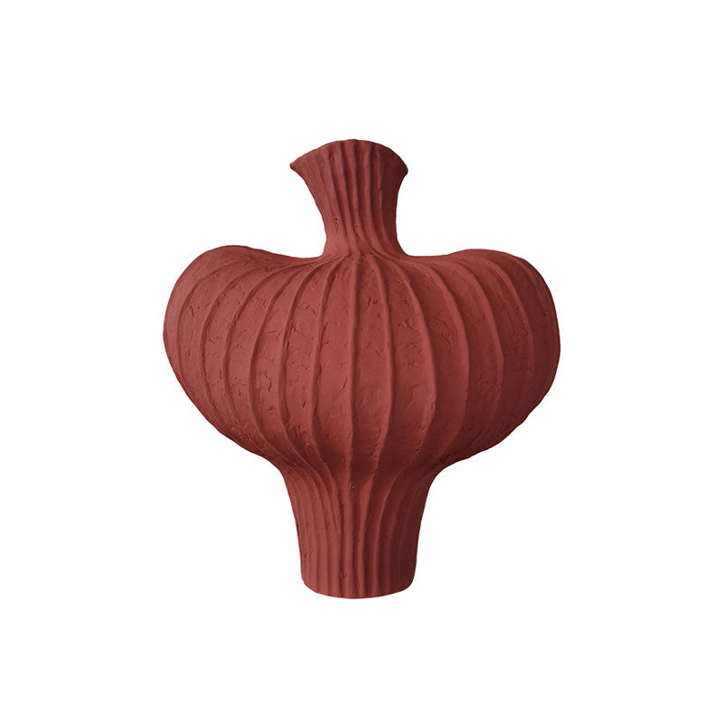 Shaped Ceramic Vase, Red