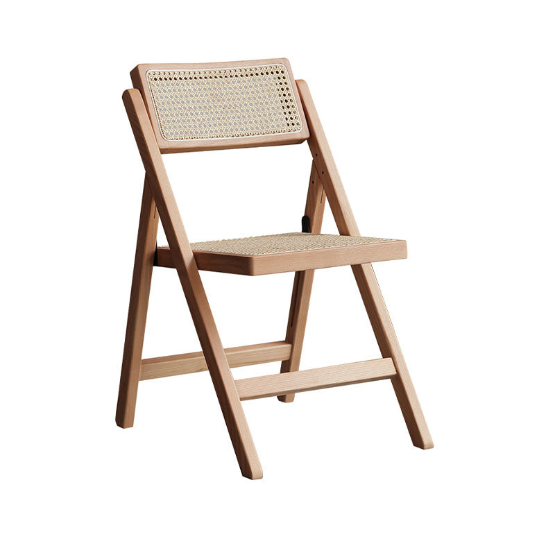 Silvia Foldable Rattan Dining Chair, Ash Wood