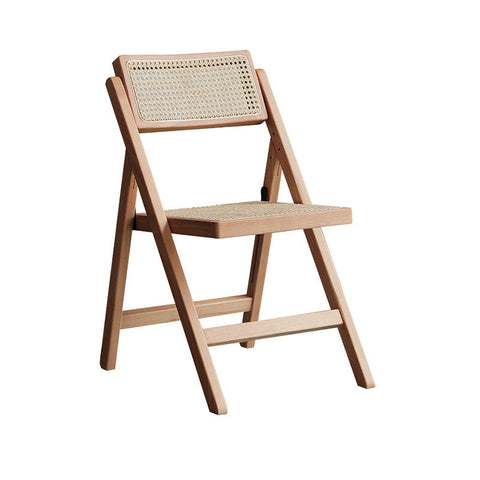 Silvia Foldable Rattan Dining Chair, Ash Wood