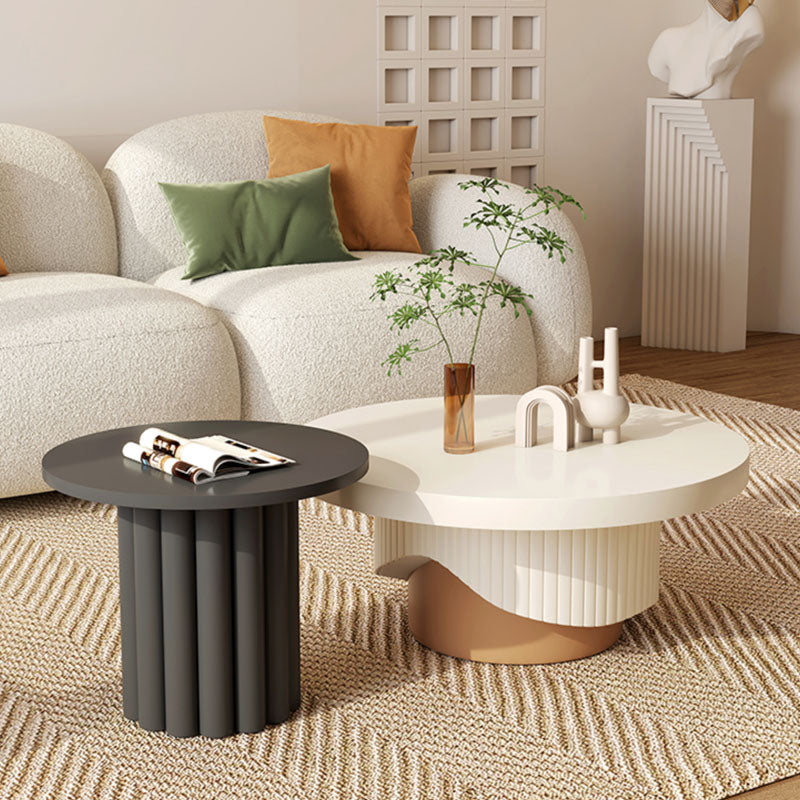 Cecily Living Room Set Round Nesting Coffee Table Set