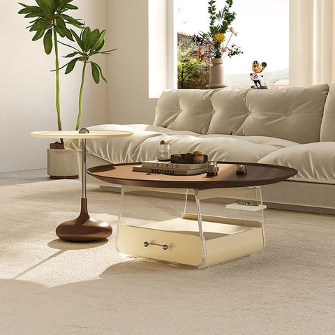 Kaolin Round Coffee Table, Stainless Steel